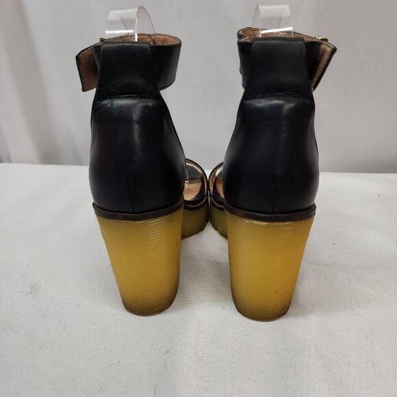 TBA To Be Announced Women's 7 Ankle-strap black Chunky Utility Thread Heel - Picture 3 of 9